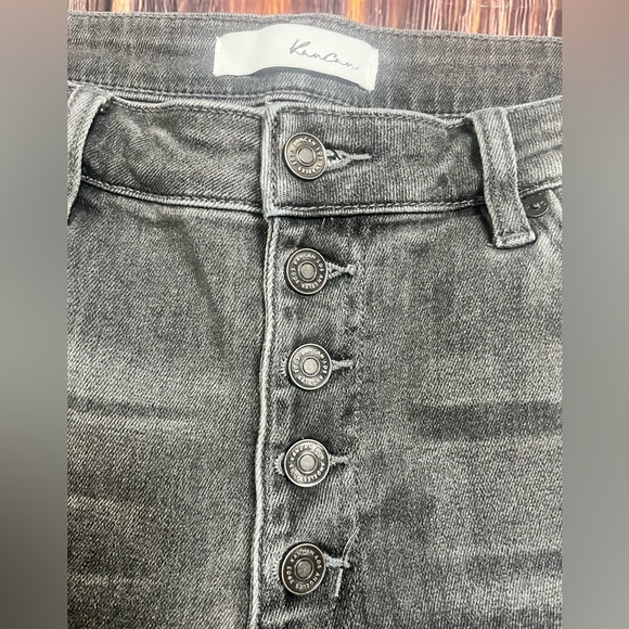 Kancan Grey Destructed Button Fly Straight Jeans Size 13/30 - Picture 4 of 10